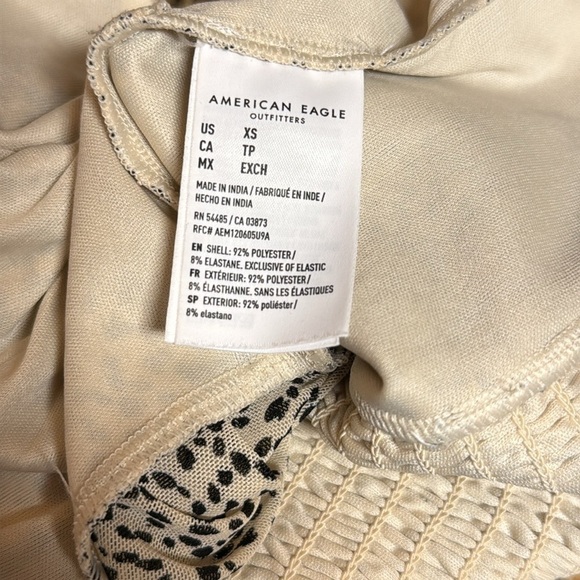 American Eagle Mesh Cropped Corset Top in Cream Black Cheetah Leopard Print XS - Picture 8 of 8